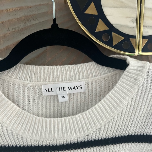 Revolve Black and White Striped Sweater - Picture 4 of 5